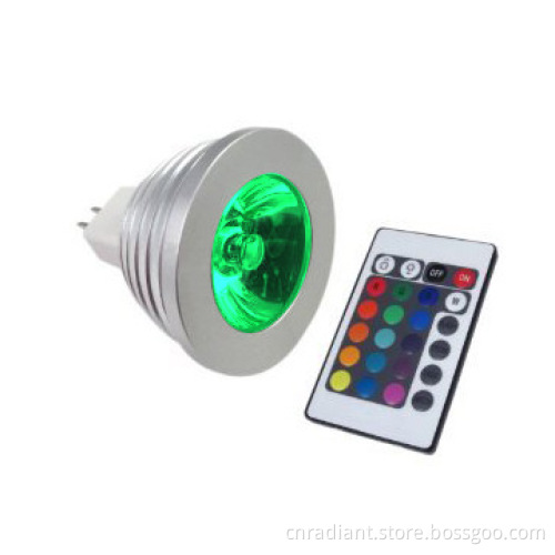 3W MR16 LED mood lamp, 16-colors, IR remote controlled 4-7m distance